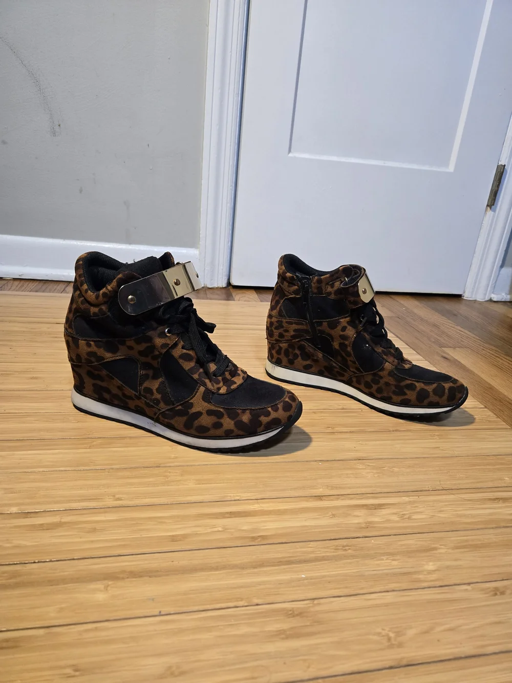 Wedge Sneaker in Leopard Print - Women